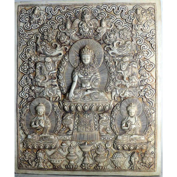 Tibetan Buddha Relief plaque
