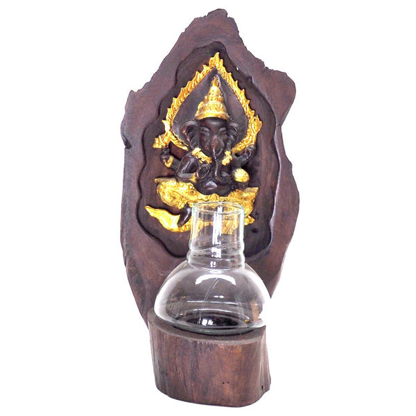 Altar plaque-Ganesha-teakwood-11''