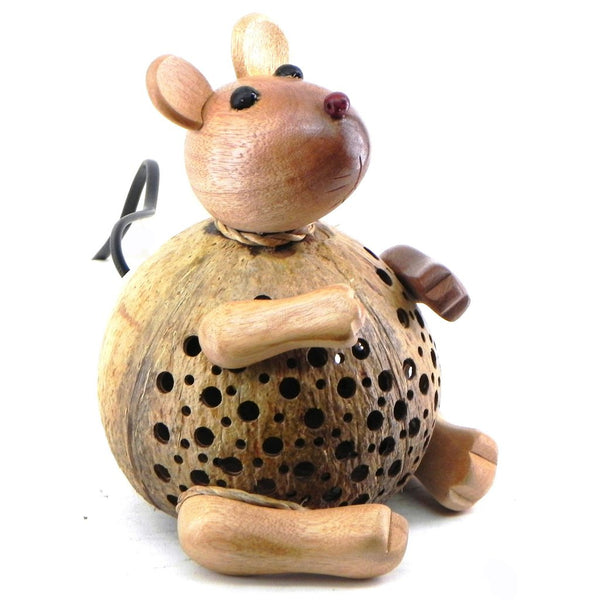 Lamp-coconut shell-sitting mouse-8''