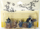 Bonsai set of miniature figurines, glazed