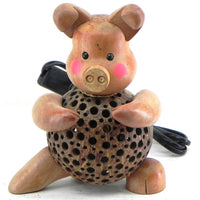 Lamp-coconut shell-pig-8''